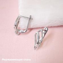 Швензы для сережек с английской застежкой из нержавеющей стали 15мм арт.ИВ-195 никель