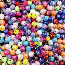 Бусины акрил  8мм арт.АЯ-0063 ассорти (50шт)