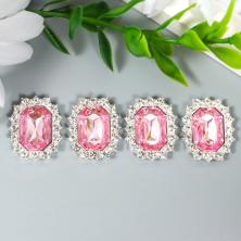 Серединка ювелирная металл 15*20мм арт.7330735 серебро/розовый