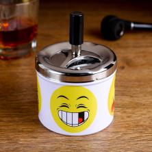 Пепельница бездымная "Смайлики" 11,5*9см арт.2763747 металл