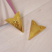 Уголки пришивные 31*24мм арт.XC-1828 металл золото