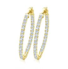 Серьги-кольца с кристаллами арт.ФУ-8981 золото