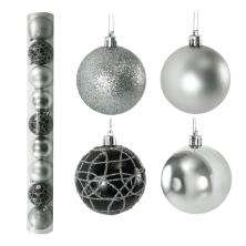 Набор из  9-ти елочных шаров 7см арт.KS-N23153 серебро