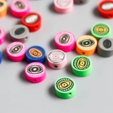 Бусины каучук "Глаз" 9*5мм арт.9127255 ассорти (25шт)