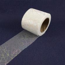 Фатин мягкий  5,5см "Узор" арт.SF-6038 белый/микс-23