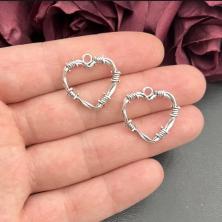 Подвеска "Сердце" 24*23мм арт.ИВ-82 серебро