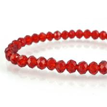 Бусины граненые на леске "Рондель" 3*2,5мм 35см арт.ФУ-10506 т.красный (140бусин)