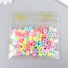 Бусины акрил "Цветочек" 8*5,5мм арт.4438015 ассорти (15гр) (90шт)