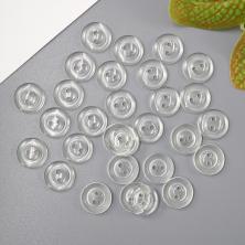 Пуговица арт.ФУ-8455 11мм 18L на 2 прокола прозрачный