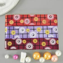 Набор лент атласных 25мм "Ромашка" арт.2268 ассорти-4 (3шт*1м)