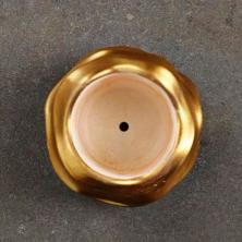 Кашпо "Волна" керамика 10см арт.7004781 золото