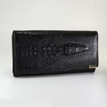 Кошелек нат.кожа крокодил 19*10см арт.ИВ-614 черный