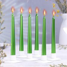 Свеча античная 20*1,9см арт.3093198 зеленый металлик