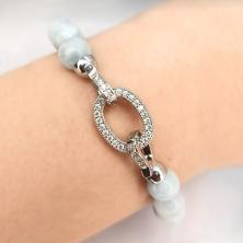 Застежка для браслета со стразами 23*18/5мм арт. ИВ-861 никель (нерж.сталь)