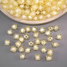 Бусина в бусине акрил граненые 10*10мм "Куб" арт.1029 бежевый (500гр)