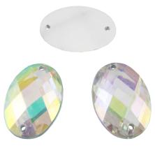 Камни пришивные "Овал" 15*21мм Crystal AB