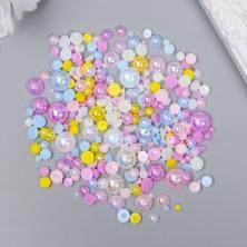 Полубусины "Круг" 3-10мм арт.ФУ-3323 микс перл. (10гр)