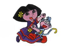 Термоаппликация "Девочка с обезьянкой" 70*70мм арт.PK-22