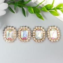 Серединка ювелирная металл 15*20мм арт.7330734 золото/Crystal AB