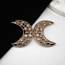 Застежка 75*47мм со стразами арт.HRG-2120 "Полумесяц"