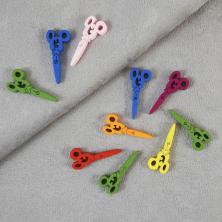 Декор дерево "Ножницы" 12*30мм арт.6889-2 ассорти (10шт)