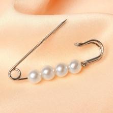 Булавка "Жемчужная" 10*40мм арт.5445437 серебро