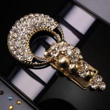 Застежка шубная со стразами арт.M-5154 золото