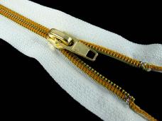 Молния спираль Т.5 14см белый/золото