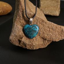 Кулон "Сердце" 20*27мм с камнем авантюрин арт.ИВ-282