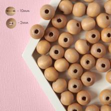 Бусины дерево 10мм отв-е-3мм арт.HWBD-10 (130±5шт)