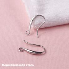 Швензы для сережек из нержавеющей стали 21мм арт.FMK-H02 03-под серебро