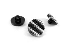 Пуговица арт.823 15мм 24L черный/серебро