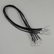 Шнур с замком замшевый 2,0мм 43см + 5см удлинитель арт.1353535 черный/серебро