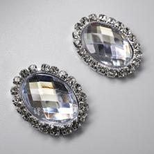 Серединка ювелирная металл 18,5*23,5мм арт.ИВ-549 серебро/Crystal