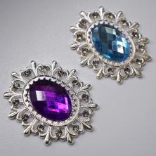 Серединка ювелирная металл 24*28мм арт.ИВ-548 серебро/ассорти