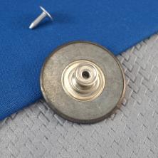 Пуговица джинсовая со стразами 35мм арт.ФУ-0210 медь