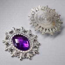 Серединка ювелирная металл 24*28мм арт.ИВ-548 серебро/ассорти