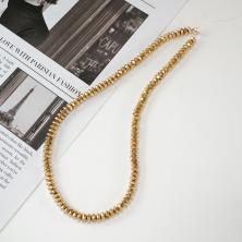 Бусины из натурального камня "Гематит" "Шайба" гранен. 6*3мм 39см арт.ФУ-11962 золото (120бусин)