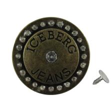 Пуговица джинсовая со стразами 40мм арт.ФУ-0214 "Iceberg Jeans"