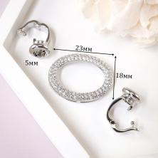 Застежка для браслета со стразами 23*18/5мм арт. ИВ-861 никель (нерж.сталь)