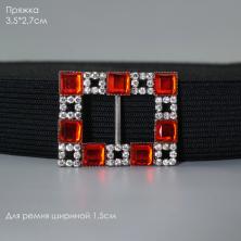 Шлёвка металл 35*27/13мм со стразами арт.ФУ-0364