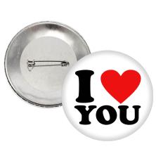 Значок металл "I Love you" №15 d-56мм