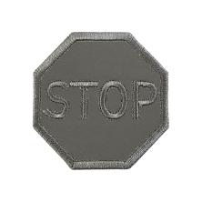 Термоаппликация Светоотражающая "Stop" 47*47мм арт. 214со серый