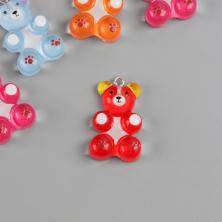 Подвеска акрил "Мишка леденцовый" 31*19*10мм арт.10715295 ассорти