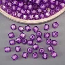 Бусина в бусине акрил граненые 10*10мм "Куб" арт.1210 темно-фиолетовый (500гр)