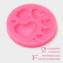 Молд силикон "Сердца" 7,5*7,5*1см арт.3624574