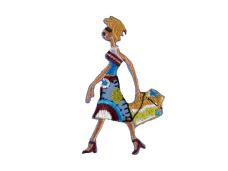 Термоаппликация "Девушка с сумкой" 70*35мм арт.4010/12