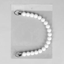 Ручка для сумки бусины 34*1,5см арт.ФУ-10913 белый