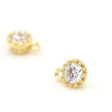 Подвеска металл/стекло "Кристалл" 6*8мм арт.ИВ-31 золото