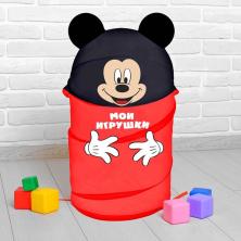 Корзина для игрушек с ручками "Микки Маус" 32*40см арт.2732136 красный/черный текстиль